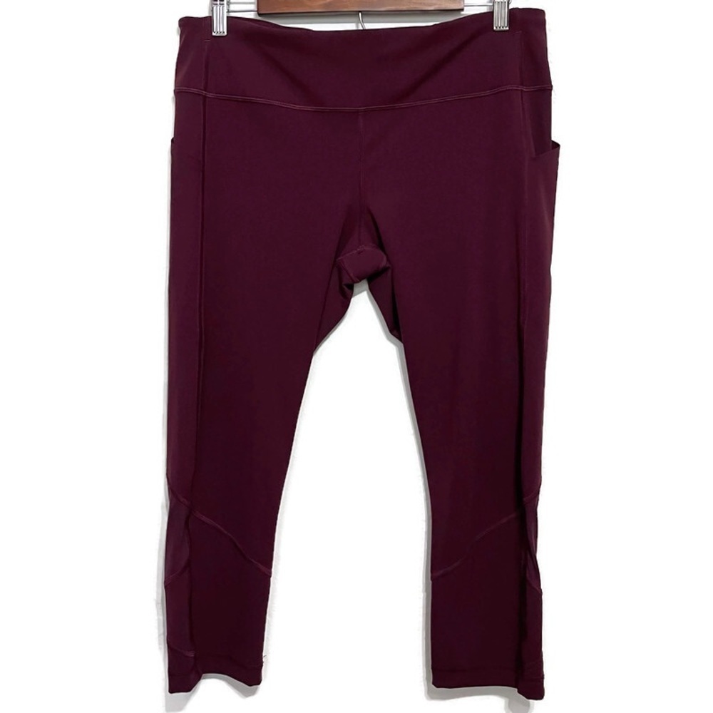 Lululemon Crimson Pocketed Paneled Gym Workout Leggings